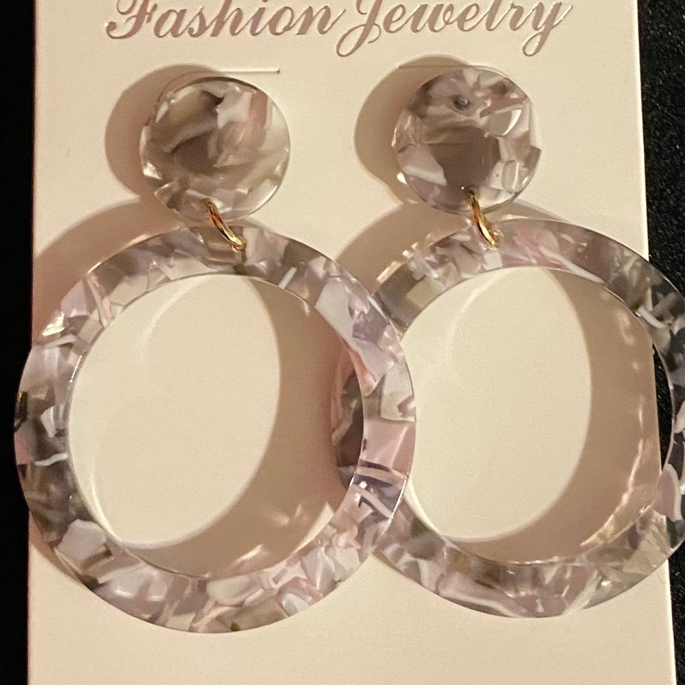 🌱 ⚪️ BOHO Circle acrylic tortoise earrings ⚪️